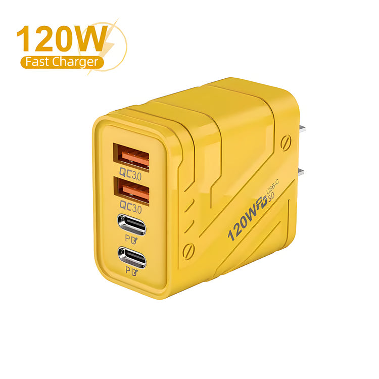 4 Port USB C PD Charger Fast Charging Multiport Adapter with Quick Charge 3.0 Smart Safety Protection