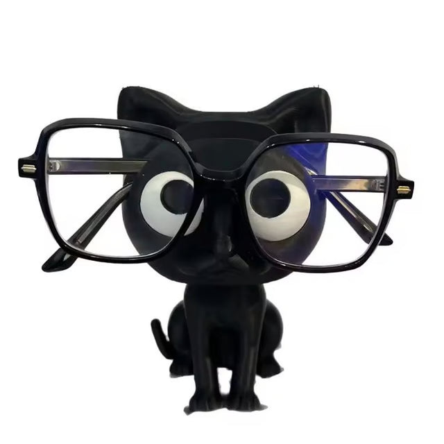 Cat Shaped Glasses Holder Stand – Eyeglasses & Sunglasses Display Rack for Desk or Nightstand