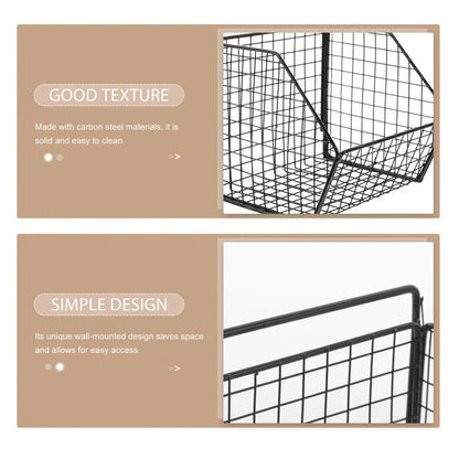 Wall Mounted Double Layer Kitchen Storage Basket Metal Kitchen Organizer