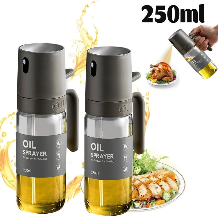 Glass Oil Spray Bottle Cruet Dispenser Set, Kitchen Gadgets, Extra Virgin Olive Oil Sprayer for Camping