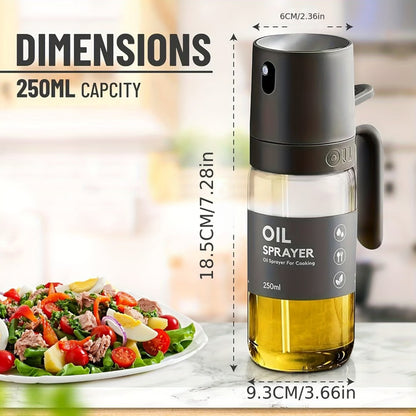 Glass Oil Spray Bottle Cruet Dispenser Set, Kitchen Gadgets, Extra Virgin Olive Oil Sprayer for Camping