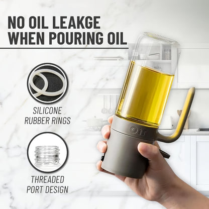 Glass Oil Spray Bottle Cruet Dispenser Set, Kitchen Gadgets, Extra Virgin Olive Oil Sprayer for Camping