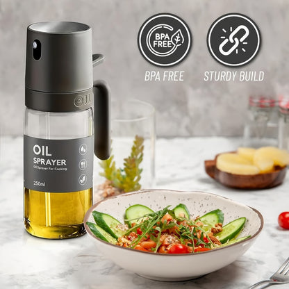 Glass Oil Spray Bottle Cruet Dispenser Set, Kitchen Gadgets, Extra Virgin Olive Oil Sprayer for Camping