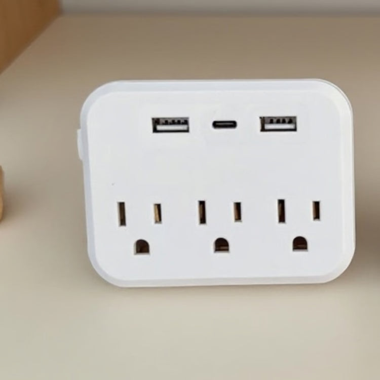 Portable Power Socket with Surge Protector Power Strip and USB Charging Ports