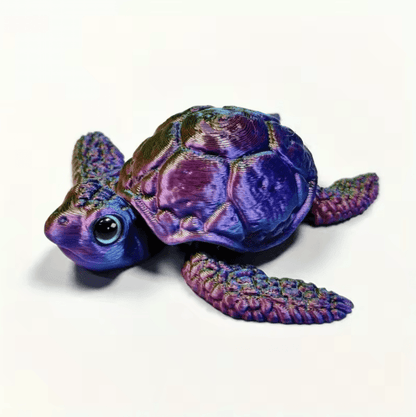 Set of  3D Printed Turtle Figurines – Movable Joint Desk Decor, Flexible Turtle Ornaments for Home & Office