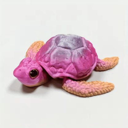 Set of  3D Printed Turtle Figurines – Movable Joint Desk Decor, Flexible Turtle Ornaments for Home & Office