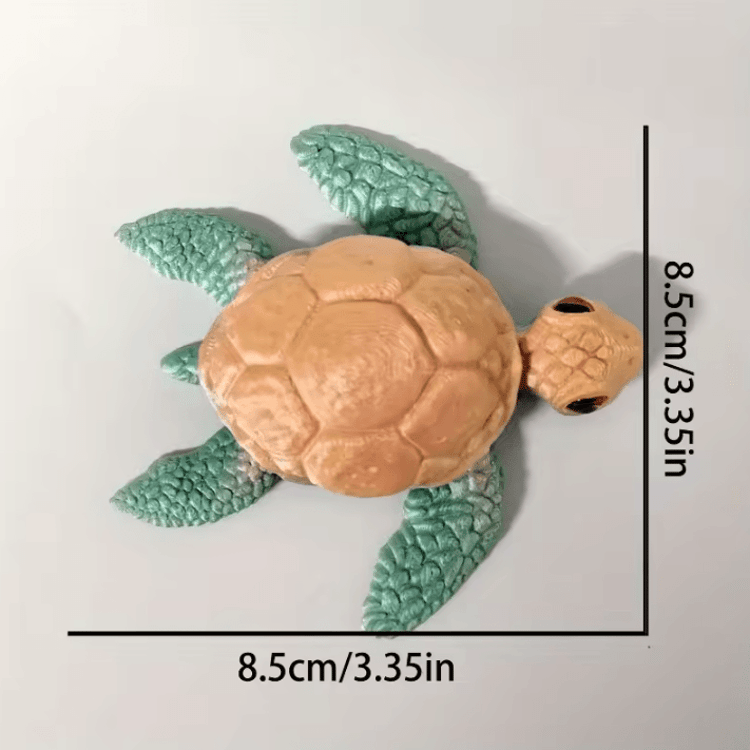 Set of  3D Printed Turtle Figurines – Movable Joint Desk Decor, Flexible Turtle Ornaments for Home & Office