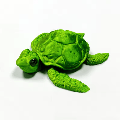 Set of  3D Printed Turtle Figurines – Movable Joint Desk Decor, Flexible Turtle Ornaments for Home & Office