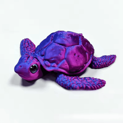 Set of  3D Printed Turtle Figurines – Movable Joint Desk Decor, Flexible Turtle Ornaments for Home & Office