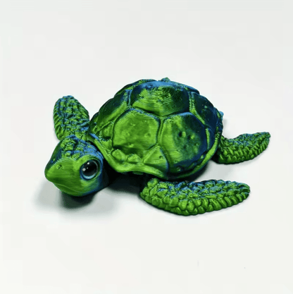 Set of  3D Printed Turtle Figurines – Movable Joint Desk Decor, Flexible Turtle Ornaments for Home & Office