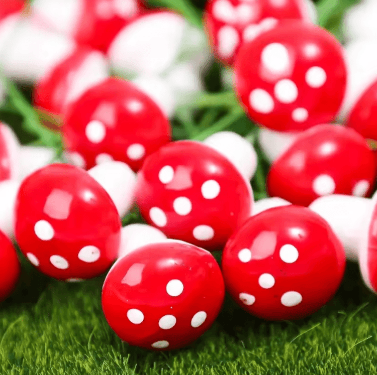 Mini Mushroom Fairy Garden Decor Set – Red Miniature Decorations for DIY Fairy Gardens, Terrariums & Bonsai Displays