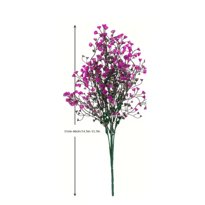 12 Bundles UV Resistant Artificial Outdoor Flowers – Lifelike Plastic Shrubs for Garden & Window Box Decor