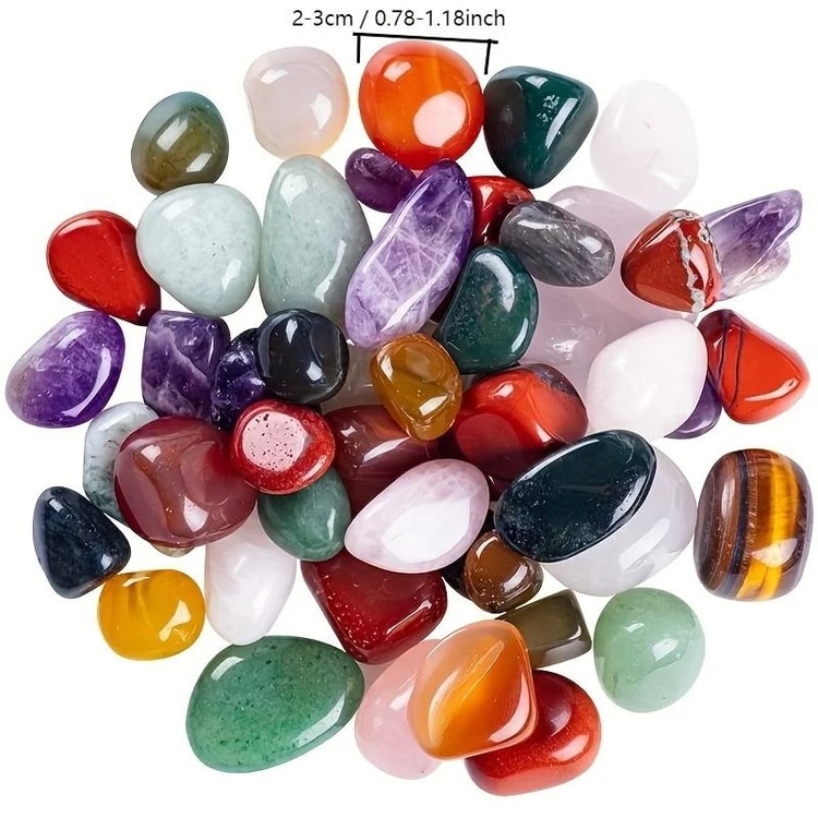 Natural Mixed Polished Stones – Decorative Tumbled Stone Set for Home, Garden & DIY Crafts