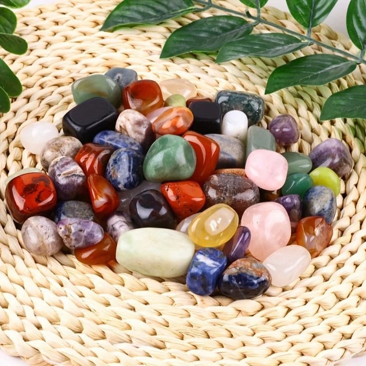 Natural Mixed Polished Stones – Decorative Tumbled Stone Set for Home, Garden & DIY Crafts