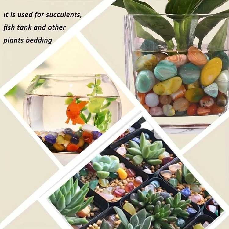 Natural Mixed Polished Stones – Decorative Tumbled Stone Set for Home, Garden & DIY Crafts