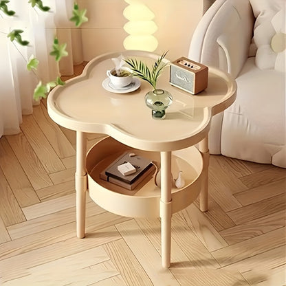 Modern Round Side Table with Storage Shelf – Space-Saving End Table for Living Room & Bedroom