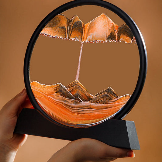 3D Moving Sand Art Hourglass – Decorative Deep Sea Sandscape Display for Home & Office