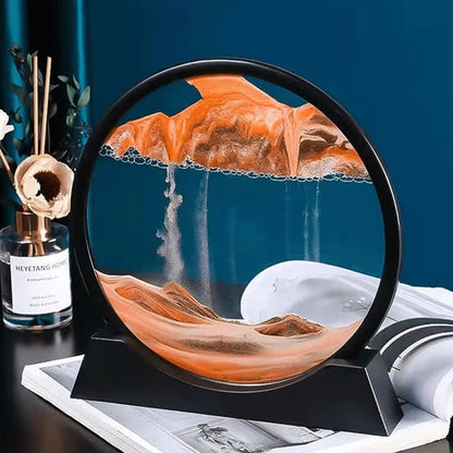 3D Moving Sand Art Hourglass – Decorative Deep Sea Sandscape Display for Home & Office