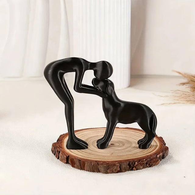 Interactive Human and Pet Figurines Abstract Art Companionship Home and Office Decor