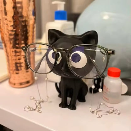 Cat Shaped Glasses Holder Stand – Eyeglasses & Sunglasses Display Rack for Desk or Nightstand
