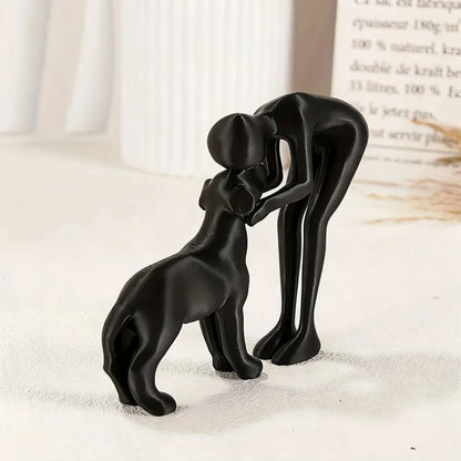 Interactive Human and Pet Figurines Abstract Art Companionship Home and Office Decor