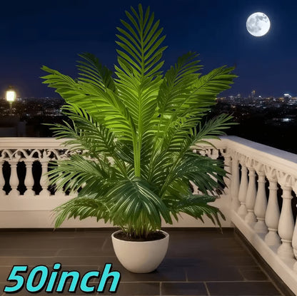 50-Inch Giant Artificial Palm Tree – Realistic Lush Tropical Plant for Indoor Outdoor Home Decor