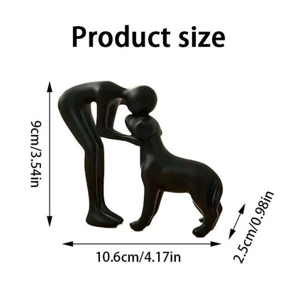 Interactive Human and Pet Figurines Abstract Art Companionship Home and Office Decor