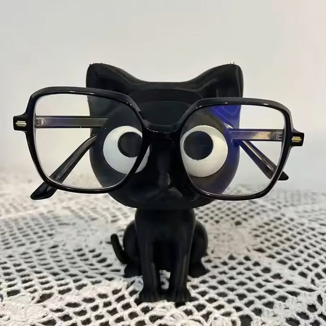 Cat Shaped Glasses Holder Stand – Eyeglasses & Sunglasses Display Rack for Desk or Nightstand