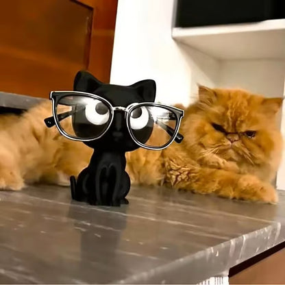 Cat Shaped Glasses Holder Stand – Eyeglasses & Sunglasses Display Rack for Desk or Nightstand