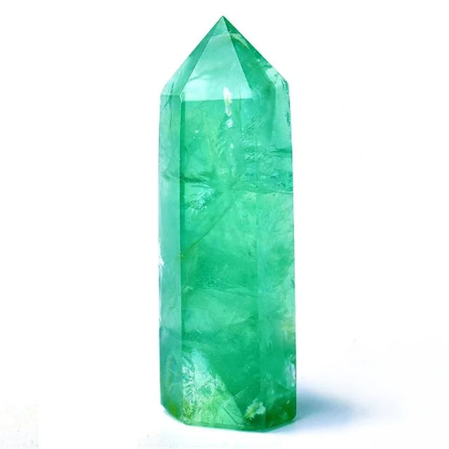 Natural Green Fluorite Crystal Wand Obelisk Healing Stone