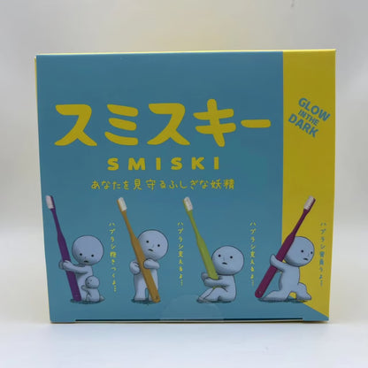 Smiski Toothbrush & Pen Holder – Cute Standing Night Light Figurine and Desktop Decoration