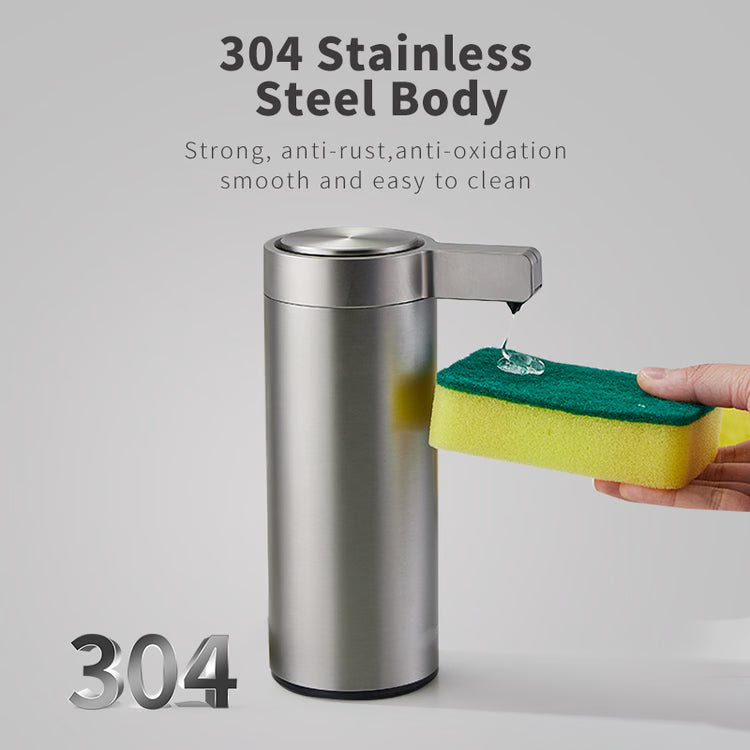 Smart Automatic Sensor Soap Dispenser, Stainless Steel Kitchen Soap Machine for Hand Sanitizer & Body Wash