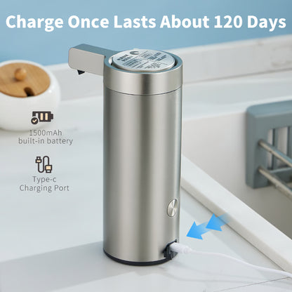 Smart Automatic Sensor Soap Dispenser, Stainless Steel Kitchen Soap Machine for Hand Sanitizer & Body Wash