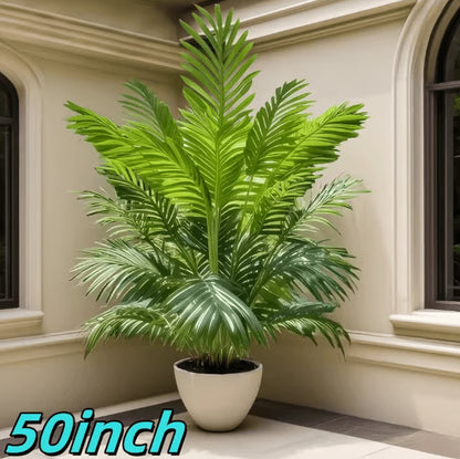 50-Inch Giant Artificial Palm Tree – Realistic Lush Tropical Plant for Indoor Outdoor Home Decor